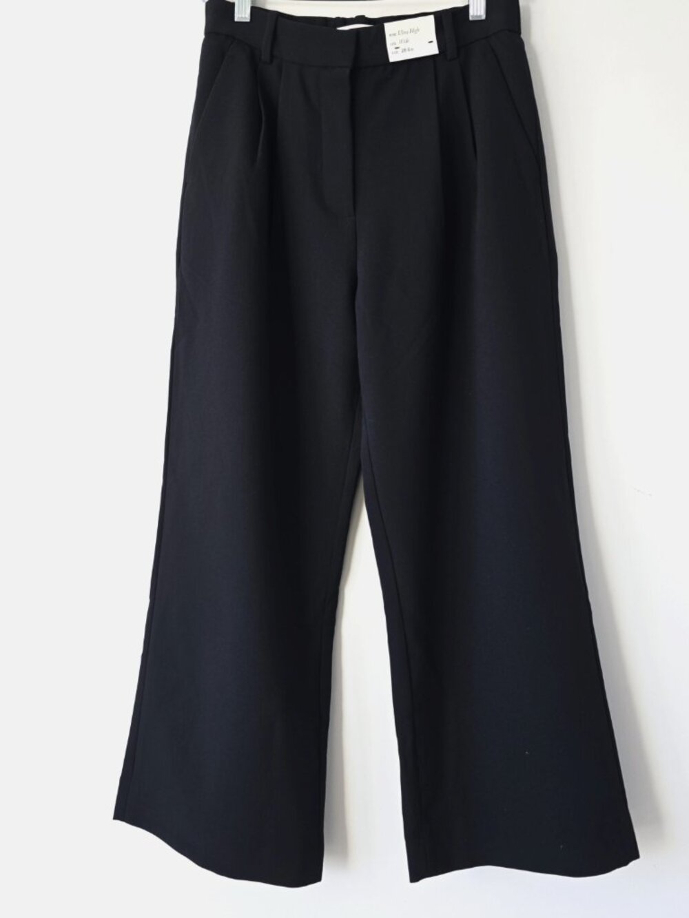 Abercrombie Wide Leg Cropped Pleated Trouser 28 Black Dress Pants NWT